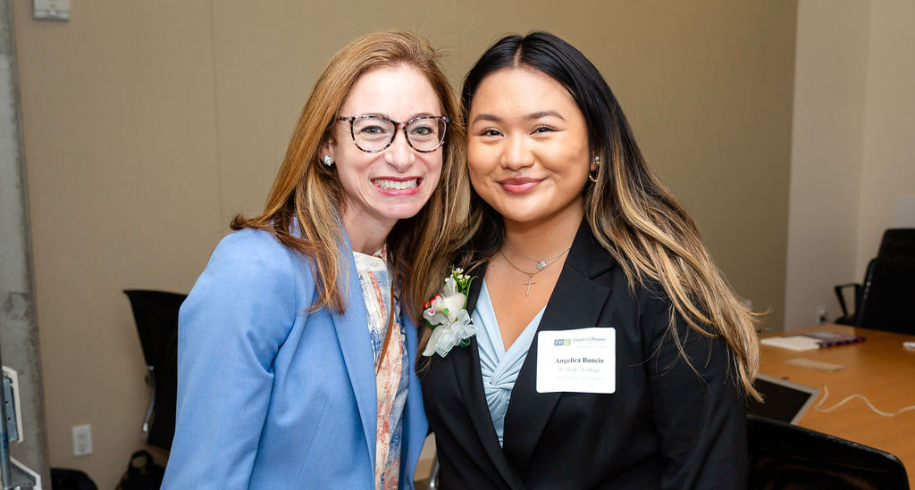 Mentor and mentee at scholarship event