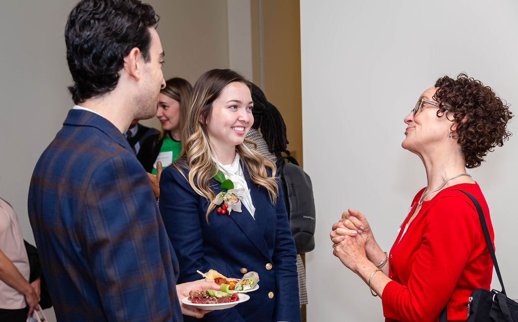 Socializing at scholarship event