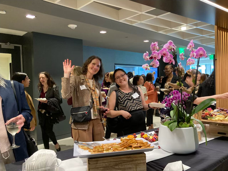 Women networking at event