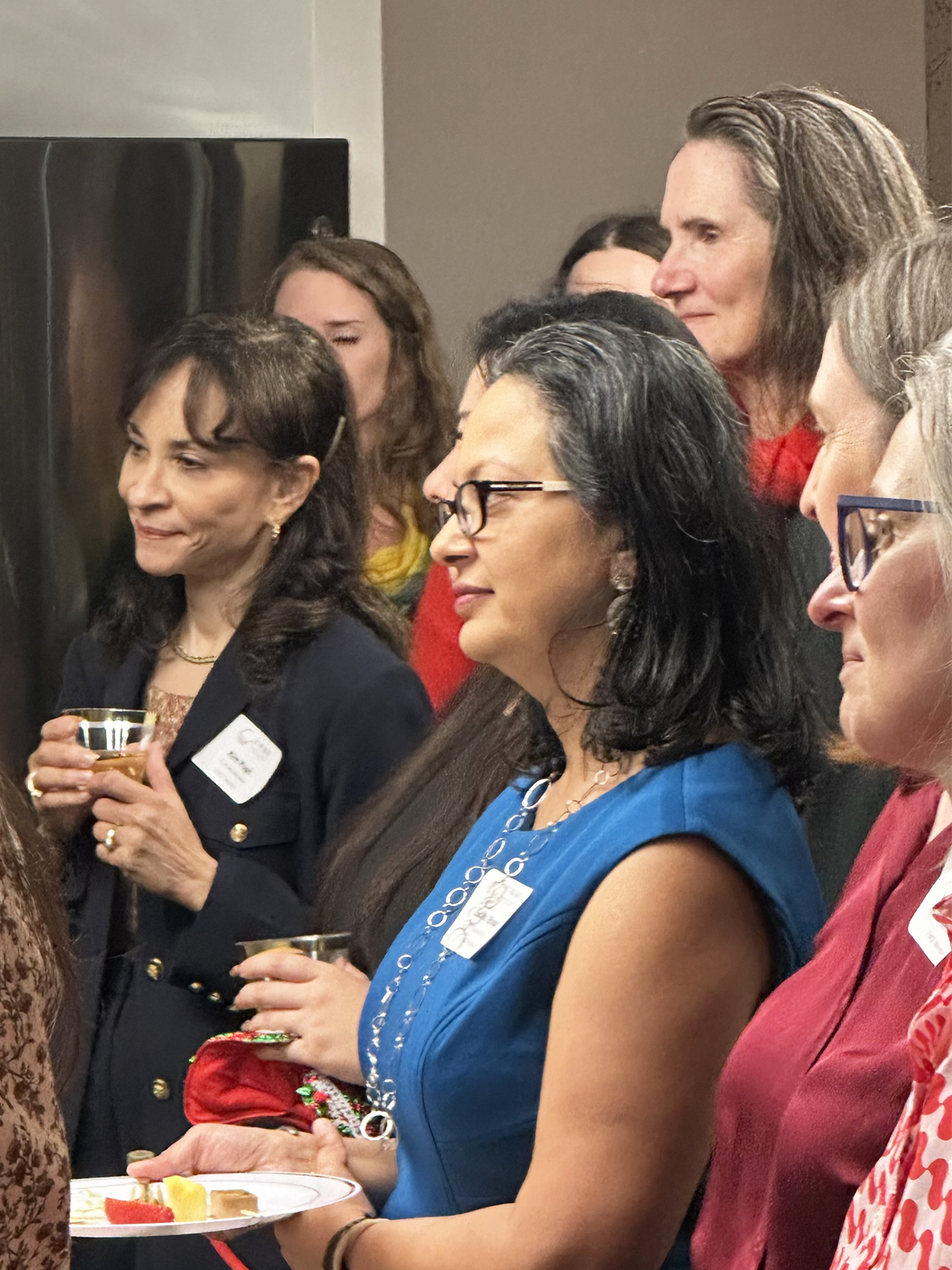 group of women listening to speaker