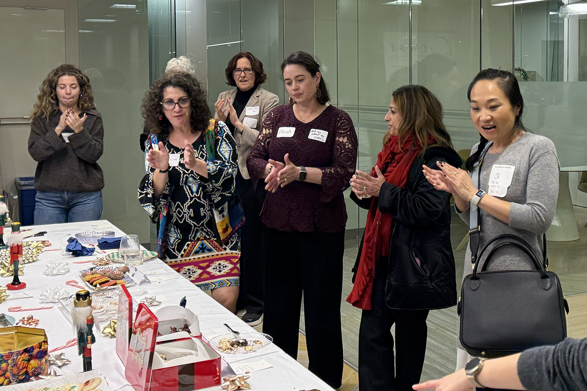 women at cookie exchange