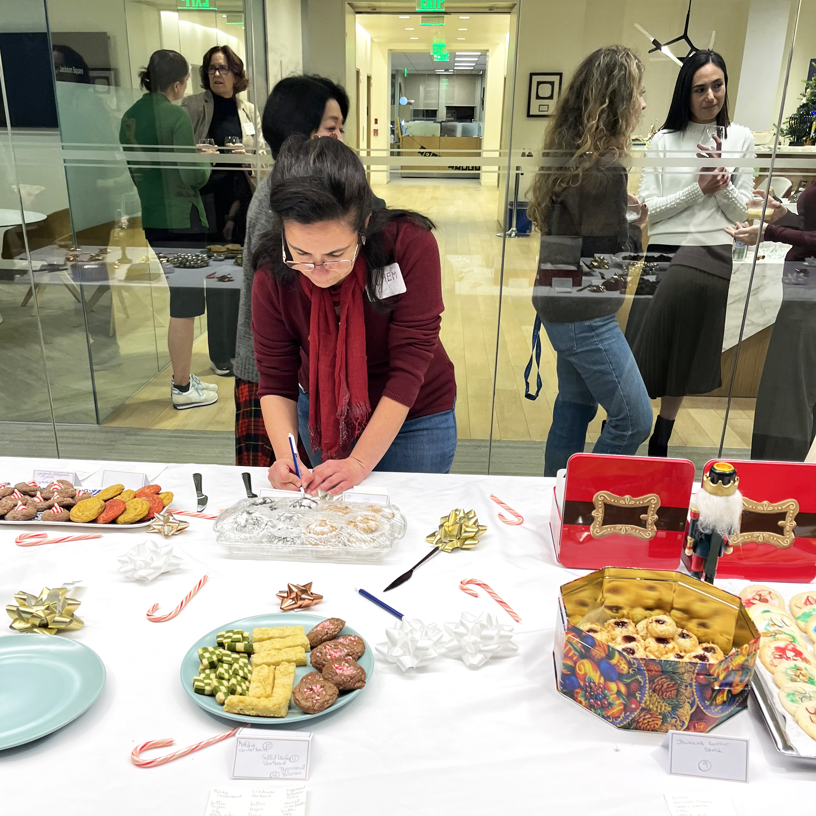 woman at cookie table