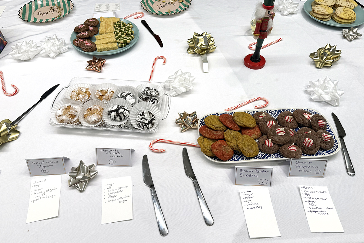 holiday cookies on table